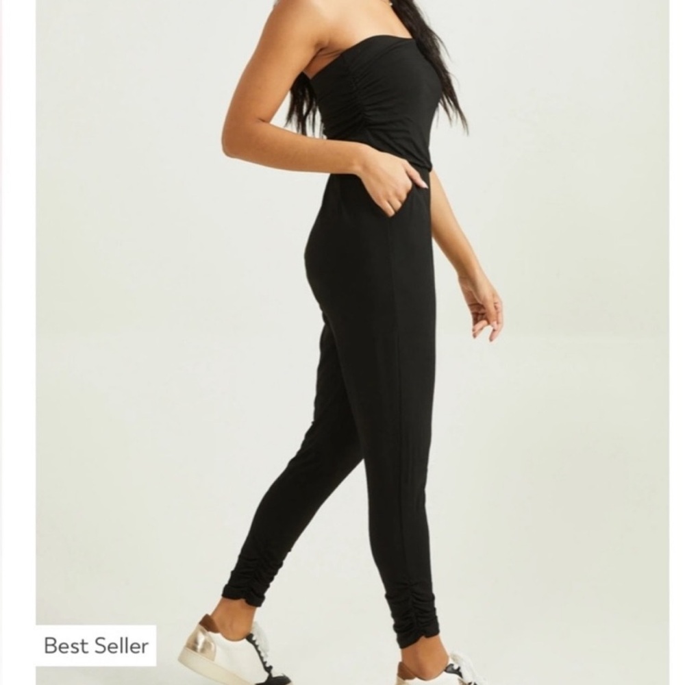 Altar'd State Black Strapless Jumpsuit
